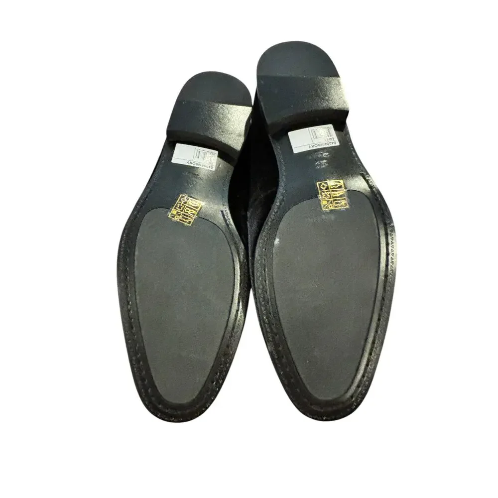 Dune London Men’s Velvet Penny Loafers Black Patent Trim NWOT Size 11